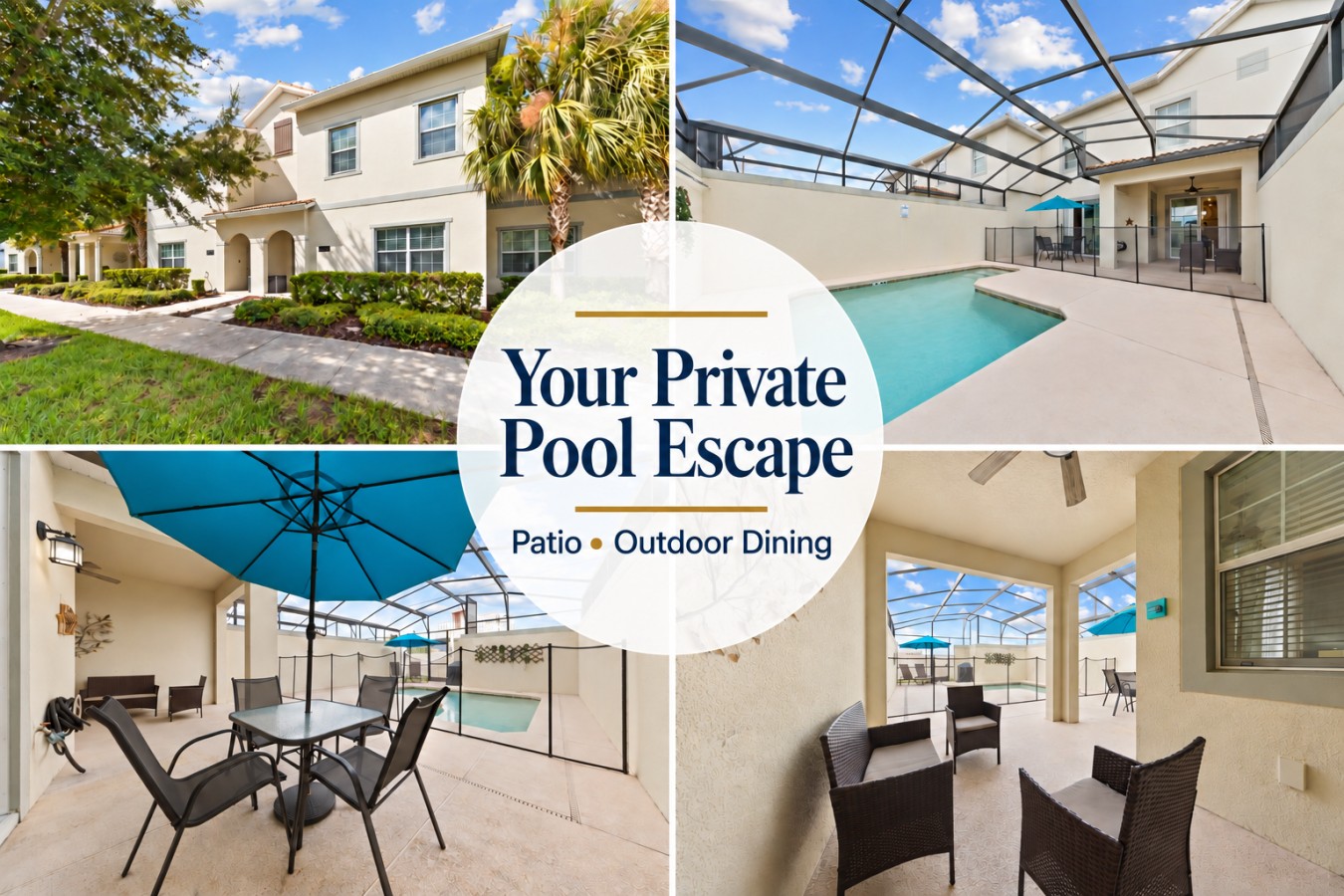 Photo 5: Private pool and patio - FL "Storey Lake Splash Retreat"